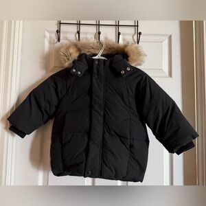 Zara Kids Black Down Puffer Jacket - Size 4 (104cm)